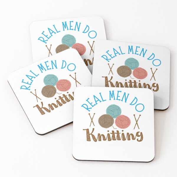 Item preview, Real Men Do Knitting Funny Male knitters Birthday Gift designed and sold by MouDantArts.