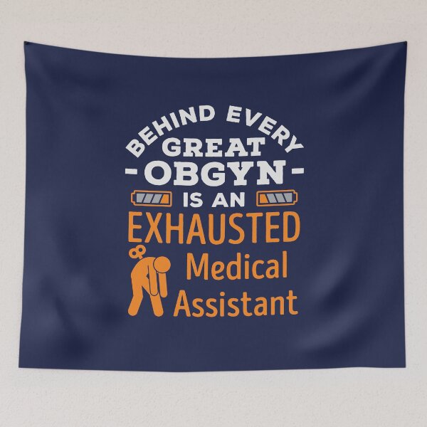 Aperçu de l'œuvre Derrière chaque grand OBGYN se trouve un assistant médical épuisé créée et vendue par jaygo.