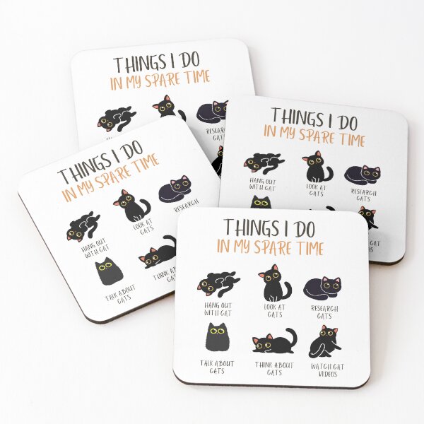 Item preview, things I do in my spare time shirt,things I do with cat t-shirt,for cat lover,cute black cat,cat gift, cat owners designed and sold by mettme.