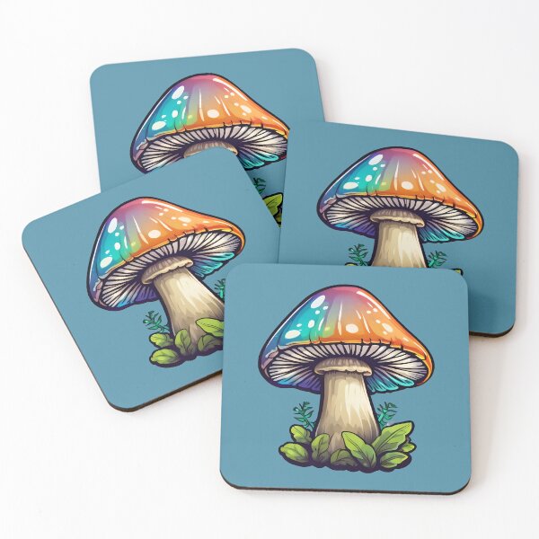 Item preview, Vibrant Rainbow Mushroom Fungi Art designed and sold by theskyispinkp.
