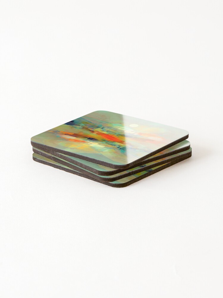 Thumbnail 4 of 5, Coasters (Set of 4), Abstract Landscape designed and sold by ViaARTfactory.