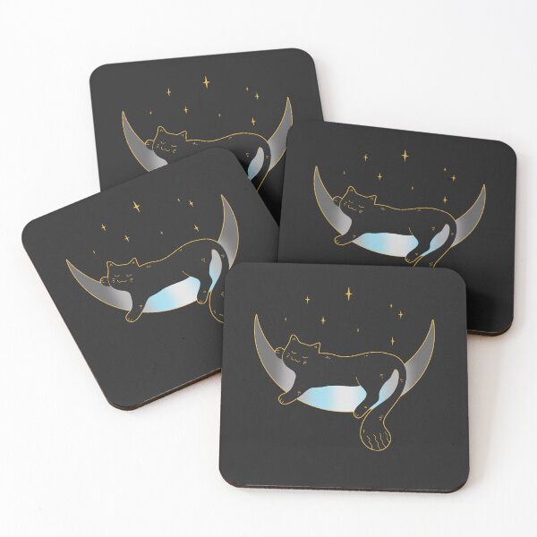 Item preview, Demiboy Cat Moon Space LGBT Pride Flag designed and sold by Clara Hollins.