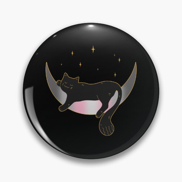 Item preview, Demigirl Cat Moon Space LGBT Pride Flag designed and sold by Clara Hollins.