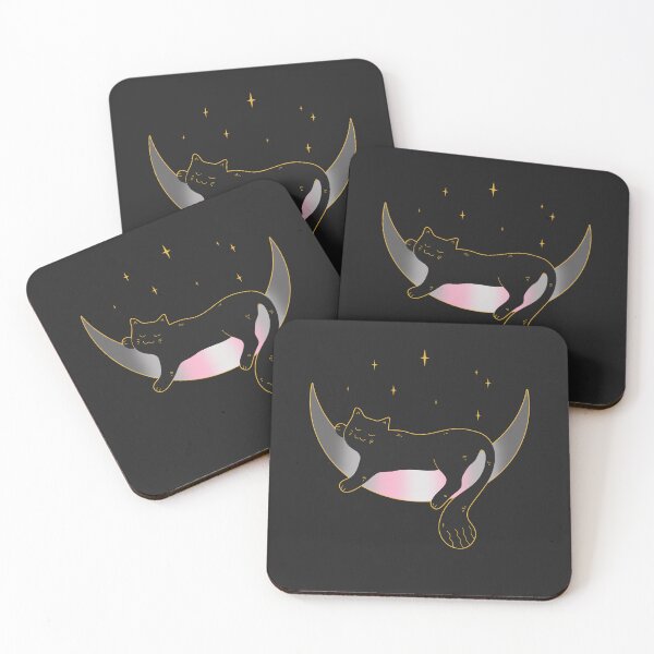 Item preview, Demigirl Cat Moon Space LGBT Pride Flag designed and sold by Clara Hollins.