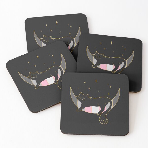 Item preview, Demigirl Cat Moon Space LGBT Pride Flag designed and sold by Clara Hollins.