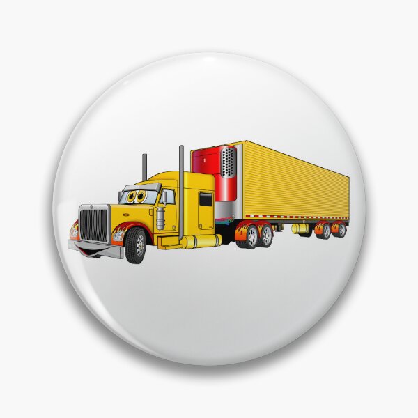 Item preview, Yellow Orange Semi Truck Reefer Cartoon designed and sold by Scott Hayes.
