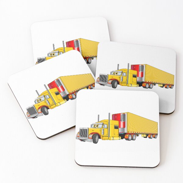 Item preview, Yellow Orange Semi Truck Reefer Cartoon designed and sold by Scott Hayes.