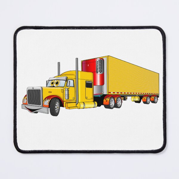 Item preview, Yellow Orange Semi Truck Reefer Cartoon designed and sold by Scott Hayes.