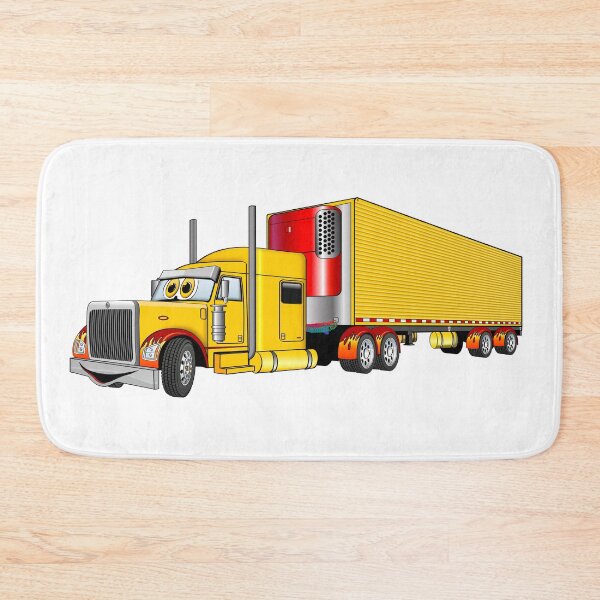 Item preview, Yellow Orange Semi Truck Reefer Cartoon designed and sold by Scott Hayes.
