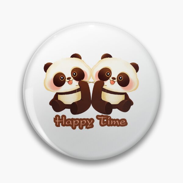 Item preview, Cute Panda Duo with Happy Time designed and sold by Nathaphat514.