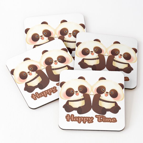 Item preview, Cute Panda Duo with Happy Time designed and sold by Nathaphat514.