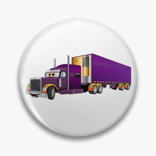 Item preview, Purple Gold Semi Truck Reefer Cartoon designed and sold by Scott Hayes.