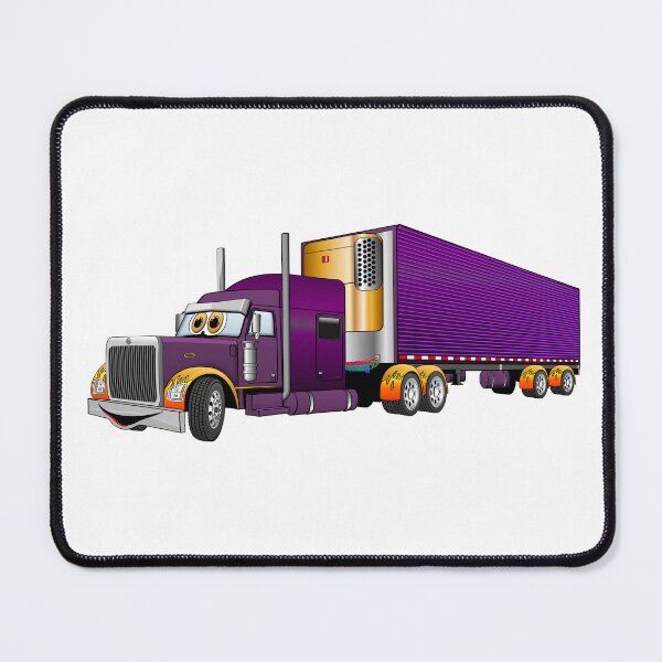 Item preview, Purple Gold Semi Truck Reefer Cartoon designed and sold by Scott Hayes.