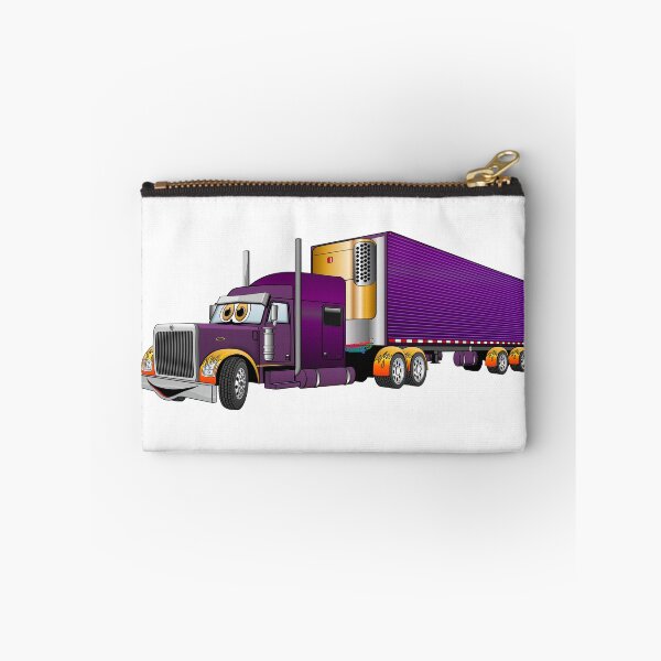 Item preview, Purple Gold Semi Truck Reefer Cartoon designed and sold by Scott Hayes.