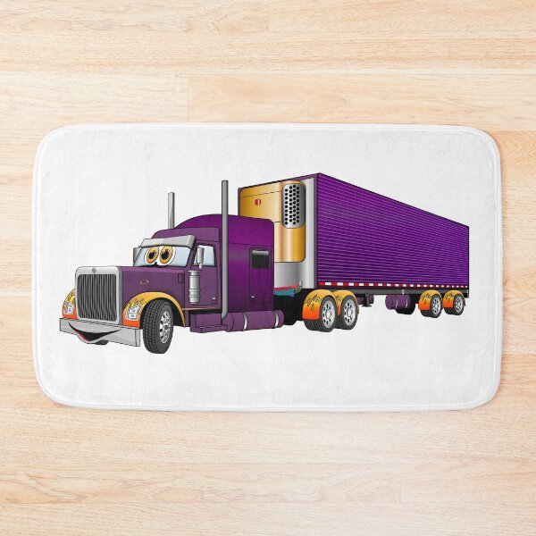 Item preview, Purple Gold Semi Truck Reefer Cartoon designed and sold by Scott Hayes.