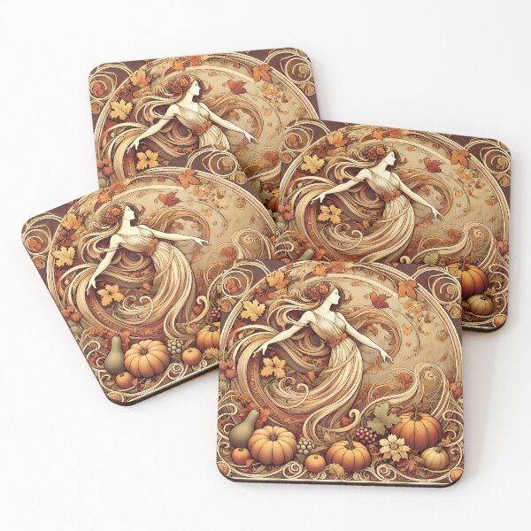 Item preview, Mabon Harvest Goddess - Art Nouveau Style Autumn Equinox Celebration designed and sold by ArizonaWitches™ .