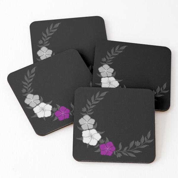 Item preview, Beautiful Crescent of Subtle Asexual Flag Colored Flowers designed and sold by AroAxel.