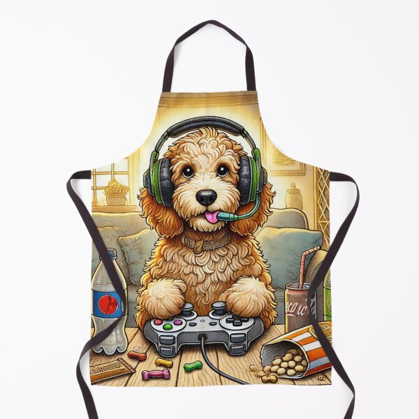 Item preview, Funny Gamer Golden Doodle Dog designed and sold by ArtByMarkDesign.