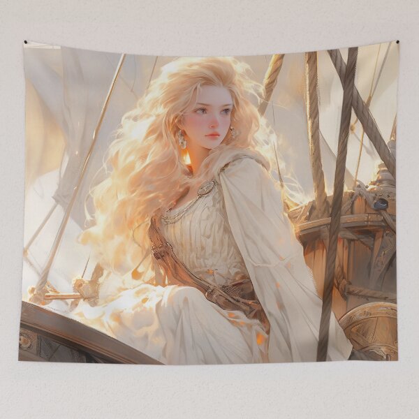 Item preview, Elegant Blonde Maritime Anime Girl designed and sold by bubblegoth.