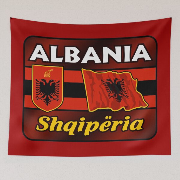 Item preview, Albania - Shqipëria, Albanian Ethnic Colours, Flag and Emblem Design designed and sold by StickersWorld Ltd.