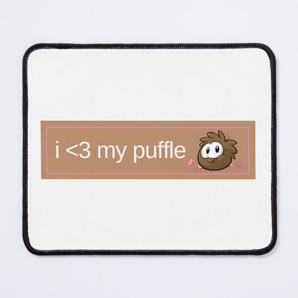 Item preview, i heart my puffle (brown w/ pink flowers!) designed and sold by annabellem01.