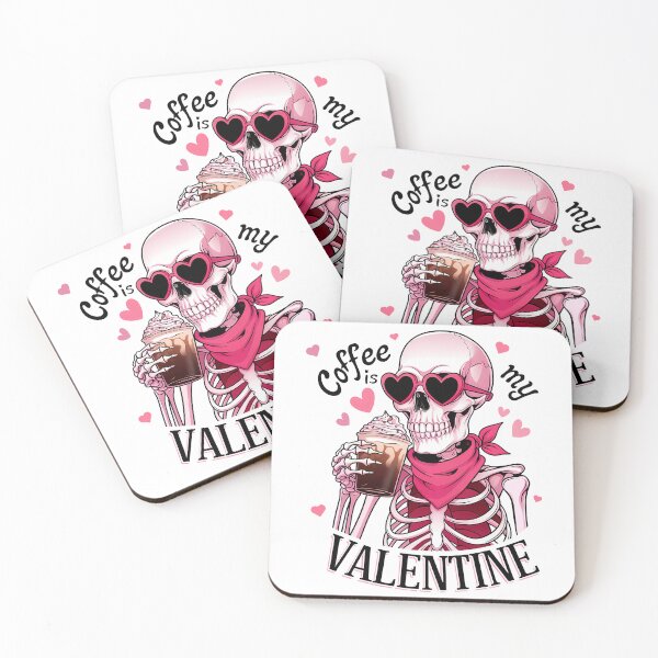 Item preview, Coffee is my valentine skeleton Funny Valentine Skeleton Valentines day designed and sold by Sujitra  Romyen.