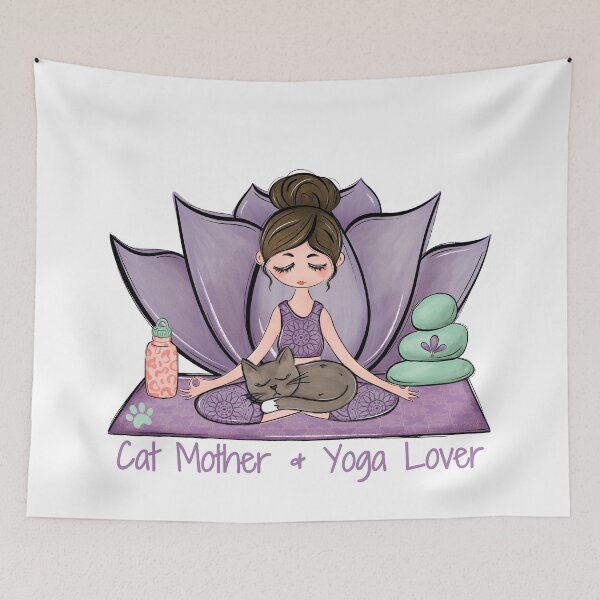 Item preview, Yoga Cat Mom - Vibrant wellness-inspired design — perfect for yogis, meditation and cat lovers designed and sold by MerchSearchCO.