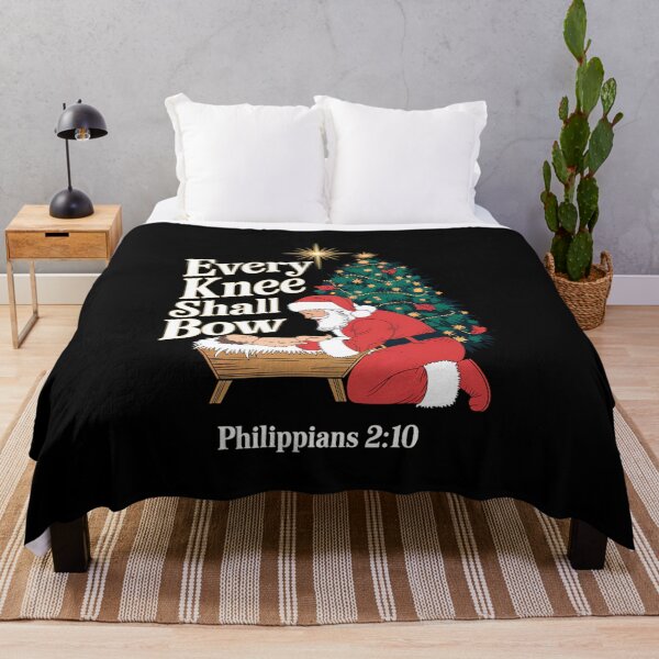 Item preview, Every Knee Shall Bow Christmas Design with Santa and Baby Jesus designed and sold by Karsten Stier.
