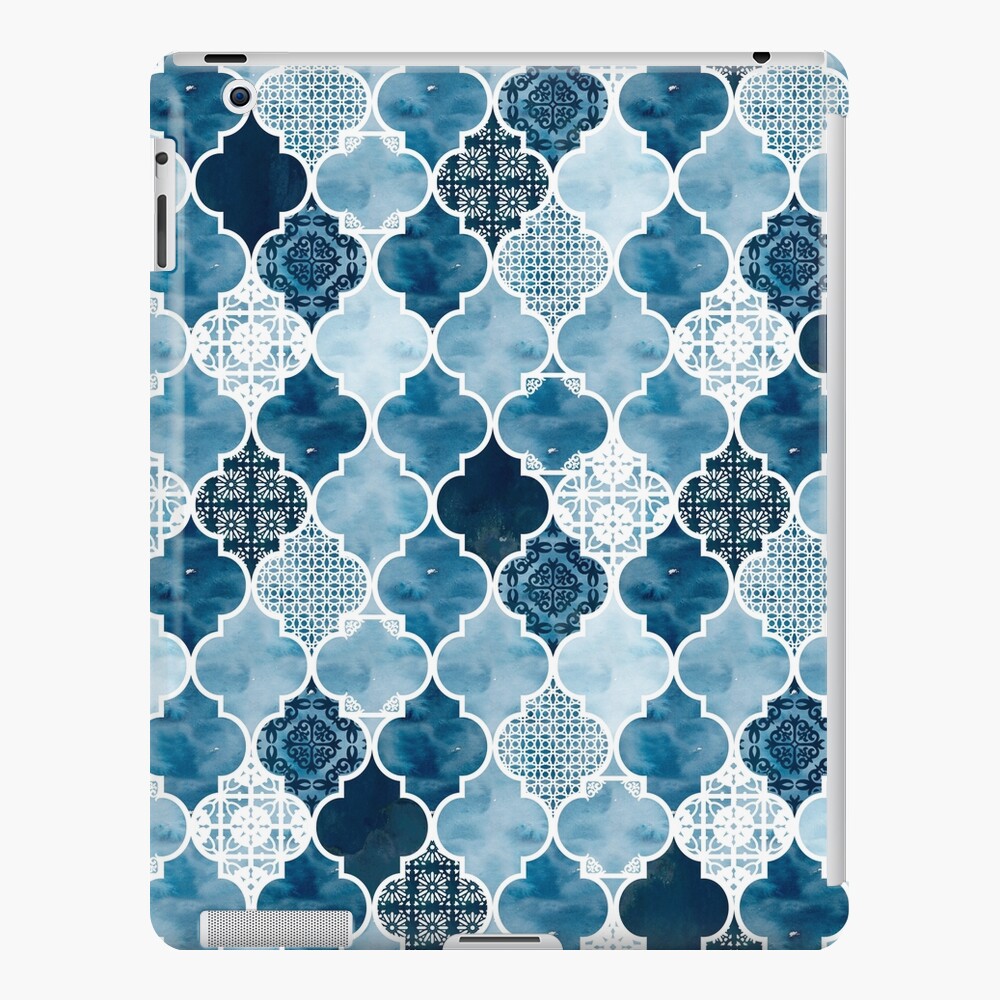 Moroccan trellis in midnight blue iPad Case & Skin