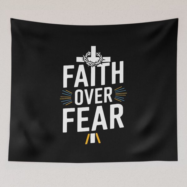 Item preview, Faith Over Fear Christian Cross Religious Inspirational Design designed and sold by Karsten Stier.