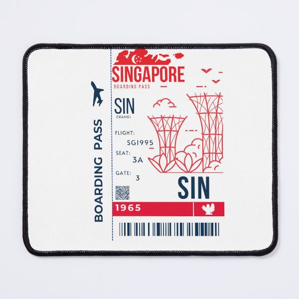 Item preview, f  Singapore Boarding Pass Stylized Marina Bay designed and sold by InkWhirl.