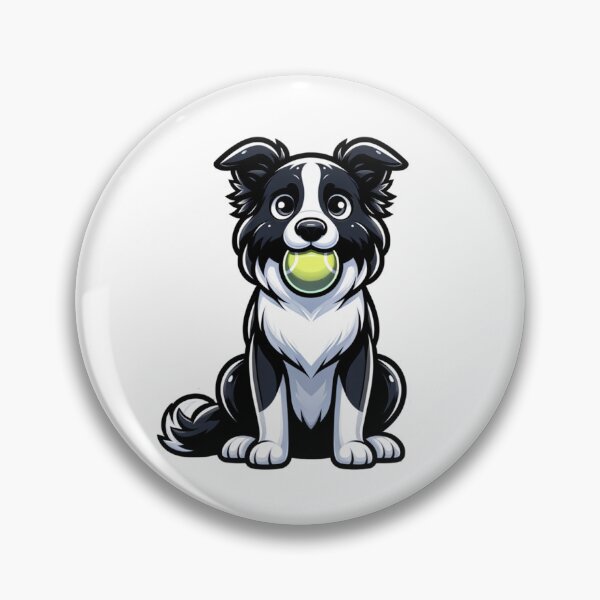 Item preview, Black and White Border Collie with Tennis Ball designed and sold by OlliePolly.