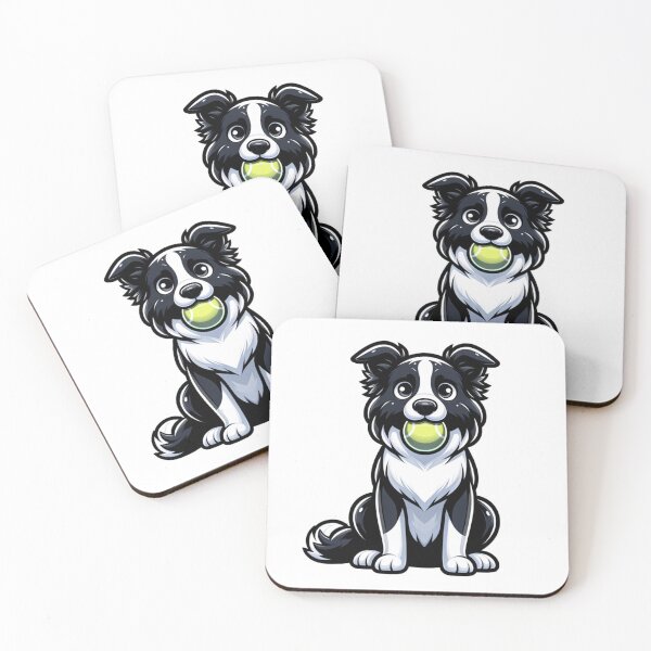 Item preview, Black and White Border Collie with Tennis Ball designed and sold by OlliePolly.