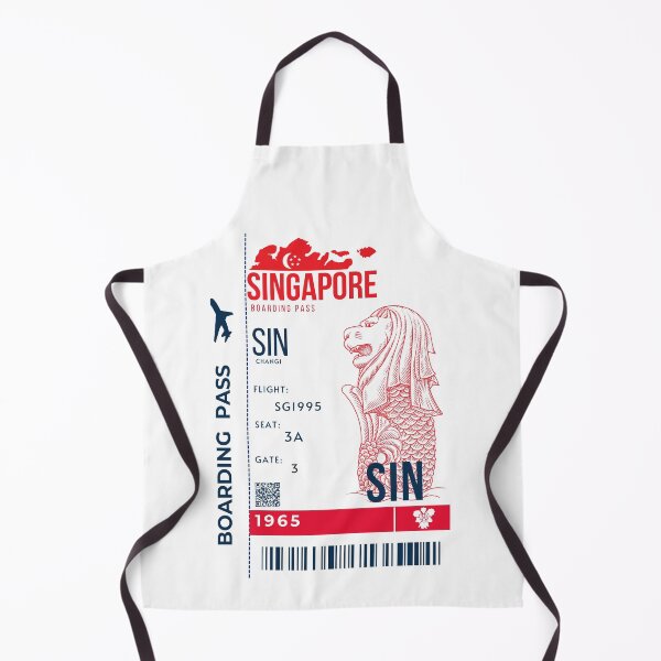 Item preview,  Singapore Boarding Pass Stylized Merlion सिंहपुर Papilionanthe  designed and sold by InkWhirl.