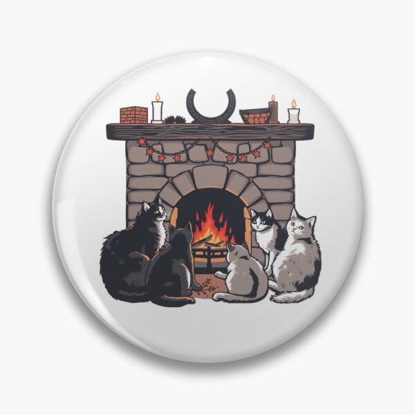 Item preview, Gatos alrededor de un fuego acogedor designed and sold by Tenpaces.
