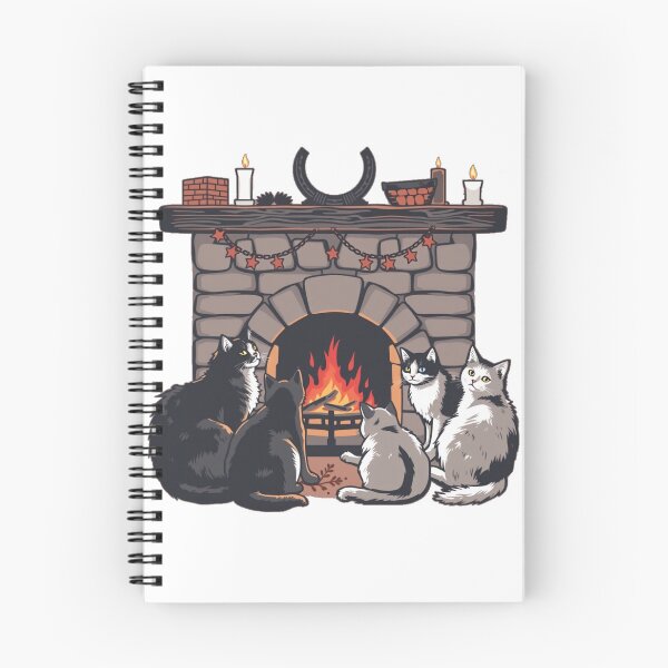 Artikelvorschau, Katzen um ein gemütliches Feuer entworfen und verkauft von Tenpaces.