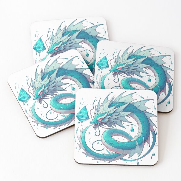 Item preview, Aqua Tofana water dragon illustration digital artwork designed and sold by MT-Hub | Cute Aesthetic Art, Stickers & Phone Cases.