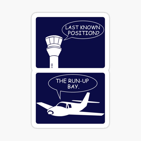 "Last Known Position?" Funny ATC to Pilot Sticker