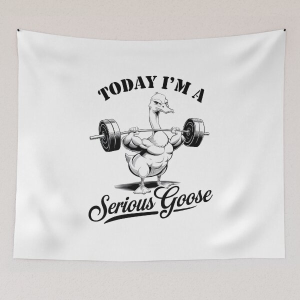 Item preview, today i'm a serious goose funny lifting weights gym fitness  designed and sold by PosiMCreations.