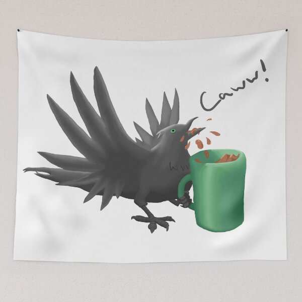 Item preview, Córvido con cafeína (¡Caww!) designed and sold by The Travelling Teamonger.