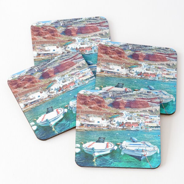 Item preview, Ammoudi - Oia Santorini Greece Quant Bay with Restaurants designed and sold by Adam Gormley.