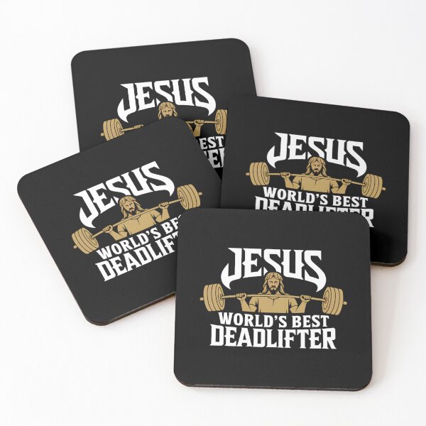 Item preview, Jesus World's Best Deadlifter Fitness Humor Design designed and sold by Karsten Stier.