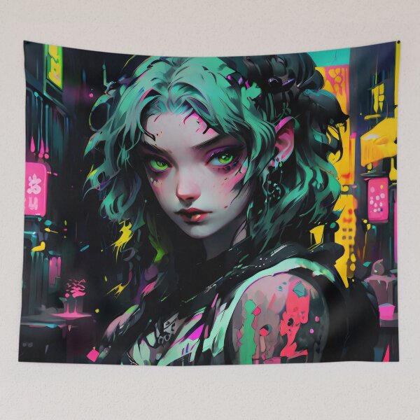 Item preview, Cute girl and neon colorful designed and sold by KiraChie.