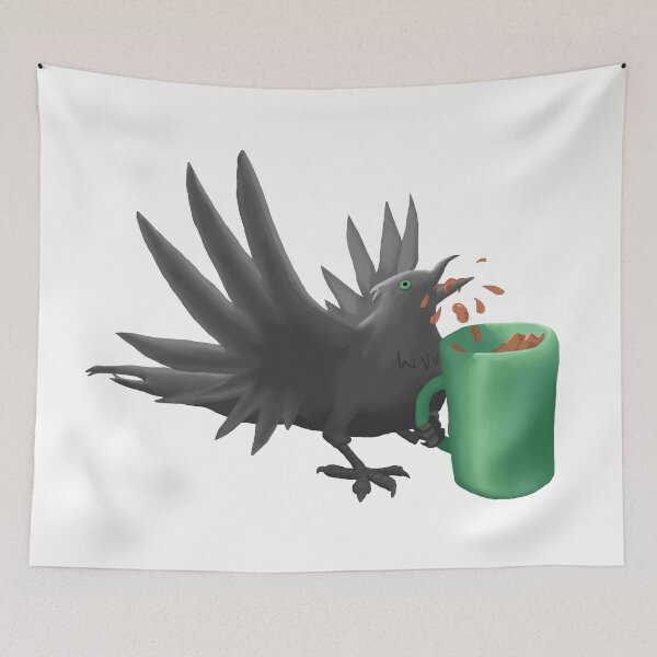Item preview, Caffeinated Corvid (no caww!) designed and sold by The Travelling Teamonger.