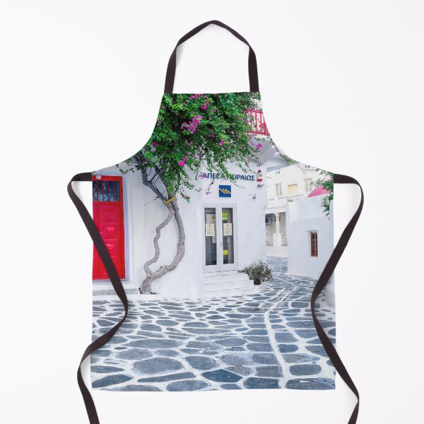 Item preview, Mykonos - White Streets Greek Island Bougainvillea Red Doors designed and sold by Adam Gormley.