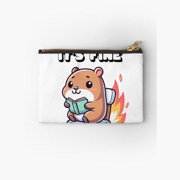 Item preview, Everything's fine capybara calmly reading. designed and sold by WickerStudio.