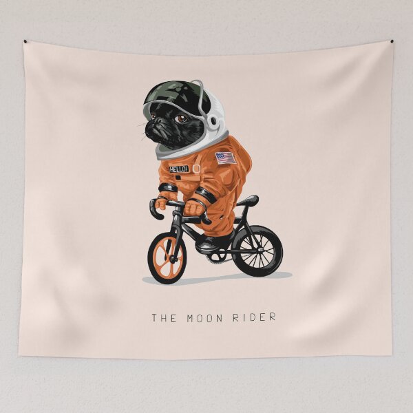 Item preview, Pug Astronaut on a Bike Ride designed and sold by Jackson-Will.