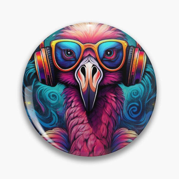 Item preview, Fabulous Graffiti flamingo in Headphones and Shades designed and sold by Boxing Kangaroo Retail Company.