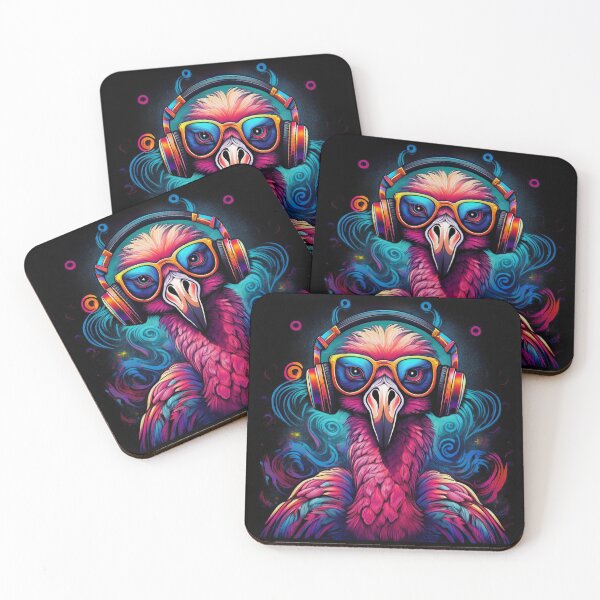 Item preview, Fabulous Graffiti flamingo in Headphones and Shades designed and sold by Boxing Kangaroo Retail Company.