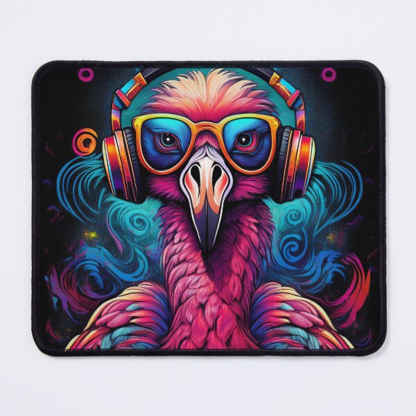 Item preview, Fabulous Graffiti flamingo in Headphones and Shades designed and sold by Boxing Kangaroo Retail Company.